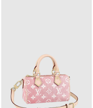 루이비통 나노 스피디 핑크 모노그램 자카드 데님 M81213