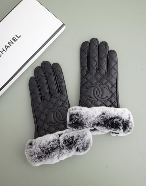 (국내배송) 샤넬 퍼 레더 퀄팅 장갑