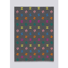 (국내배송) 샤넬 CC 멀티컬러 레인보우 울 자카드 숄 머플러