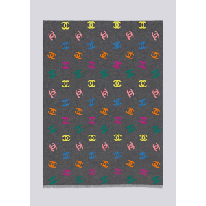 (국내배송) 샤넬 CC 멀티컬러 레인보우 울 자카드 숄 머플러