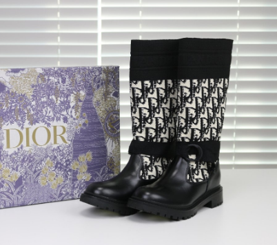 (국내배송) 디올 블랙 레터링 로고D 메이저 롱부츠