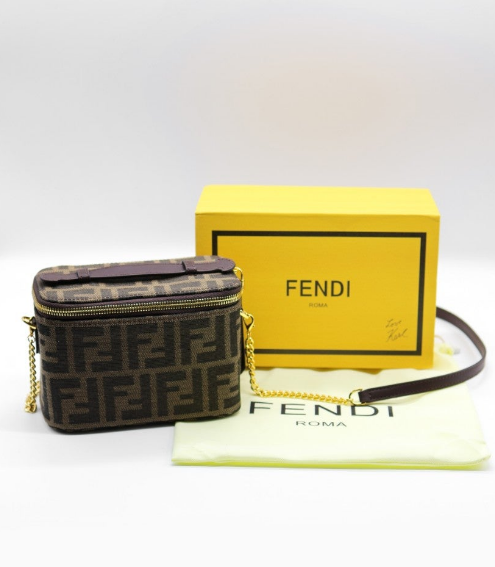 (국내배송) 펜디 배니티 FF 패턴 탑 핸들 미니 백