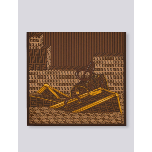 (국내배송) 펜디 FF 트렁크 실크 숄 스카프