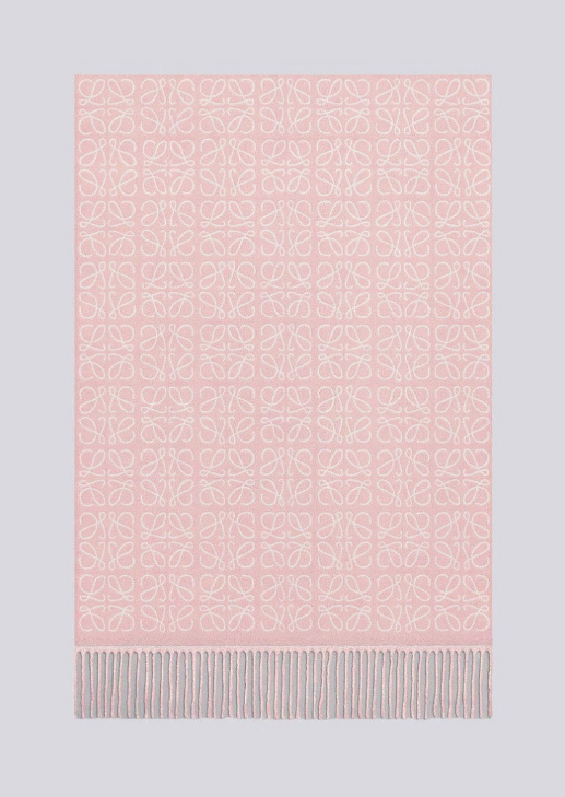 (국내배송) 로에베 아나그램 클래식 울 자카드 태슬 숄 머플러