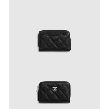 샤넬 클래식 지퍼 카드 지갑 캐비어 블랙 AP0216