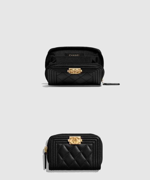 샤넬 보이 지퍼돌이 카드지갑 A80602