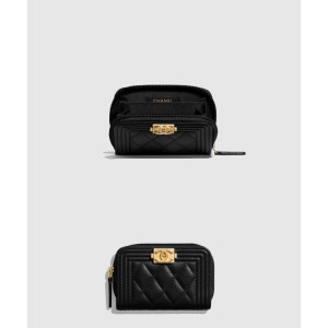 샤넬 보이 지퍼돌이 카드지갑 A80602