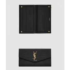 생로랑 업타운 크로커다일 플랩 장지갑 582124