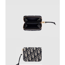 디올 오블리크 지퍼 어라운드 카드 지갑 S5538