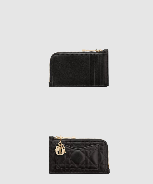 디올 레이디 디올 컴팩트 코스모스 지퍼 카드 지갑 S0965