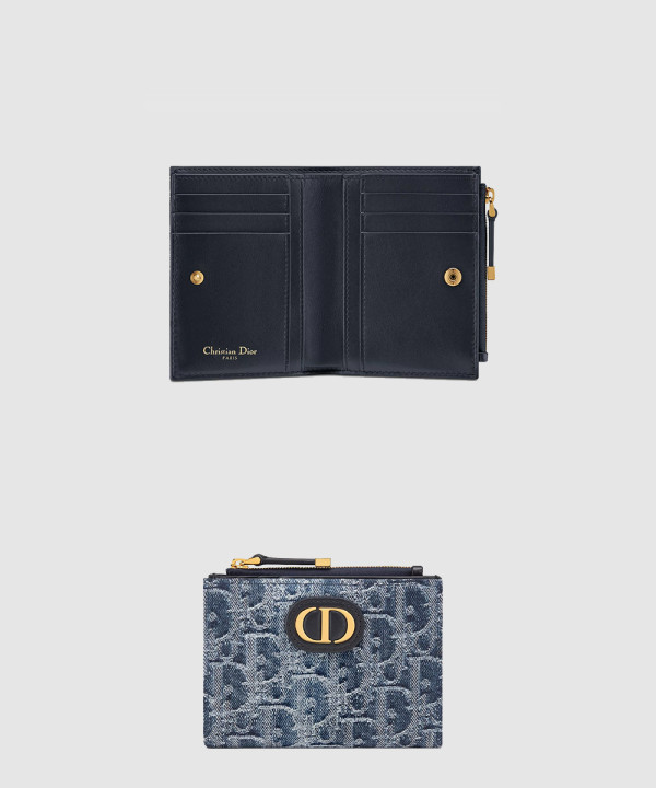 디올 30 몽테인 달리아 지퍼 반지갑 데님 S2197