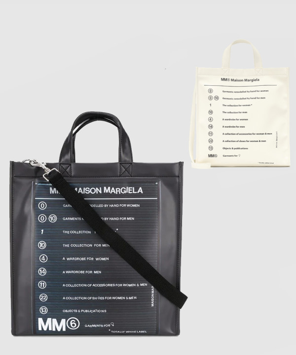 마르지엘라 프린트 PVC 토트백