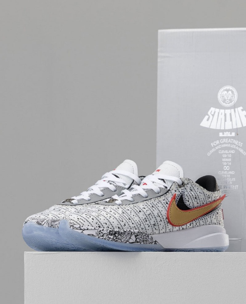 (국내배송) 나이키 Nike 르브론 20 EP 화이트 메탈릭골드