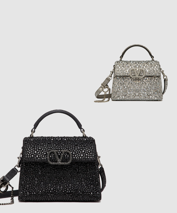 발렌티노 크리스탈 브이슬링 탑핸들백 미니