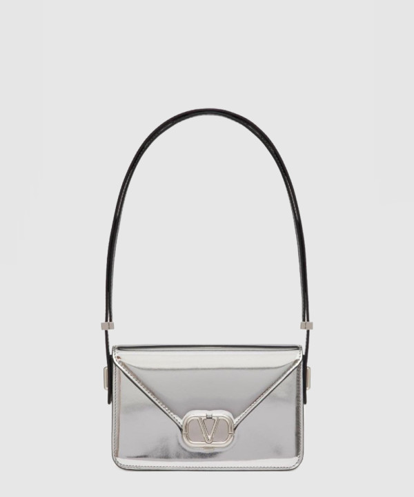 발렌티노 V로고 플라크 레더 숄더백