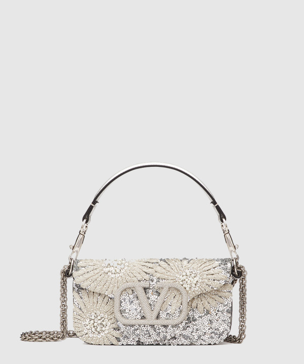 발렌티노 로코 스몰 플로럴 프린트 자수 숄더백