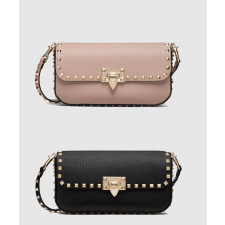 발렌티노 가라바니 락스터드 그레이니 카프스킨 숄더백