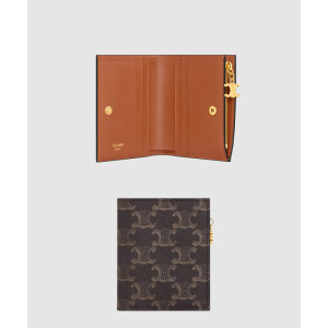 셀린느 트리오페 캔버스 지퍼 카드 홀더 10M102