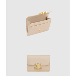 셀린느 트리옹프 플랩 카드 지갑 샤이니 카프스킨 10I583