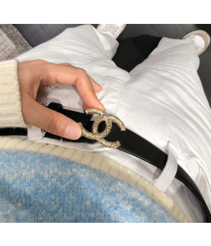 (국내배송) 샤넬 수입 골드 CC로고 클래식 레더 벨트