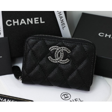 (국내배송) 샤넬 CC 레터링 지퍼 캐비어 카드 지갑