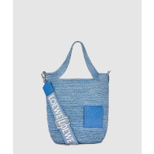 로에베 미니 슬릿백 인 라피아 앤 카프스킨