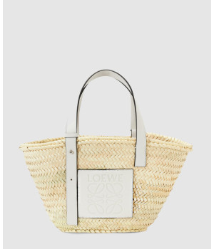 로에베 바스켓 백 인 라피아 앤 카프스킨