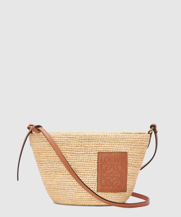 로에베 슬릿 포셰트백 라피아 카프스킨