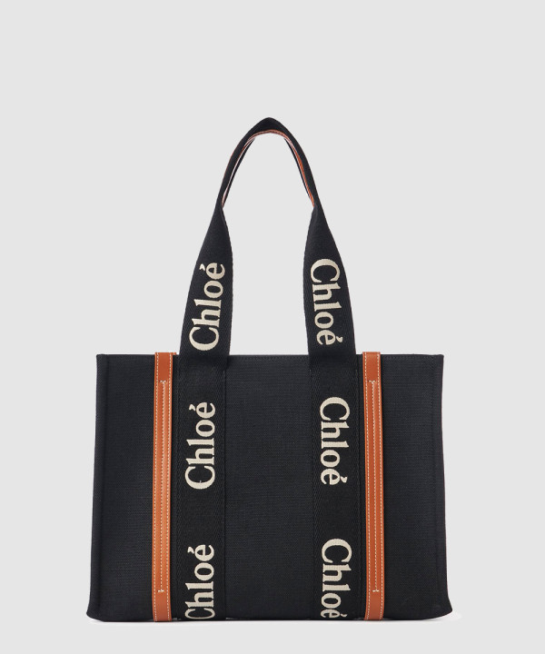 끌로에 린넨 미디엄 우디 토트백 L17915