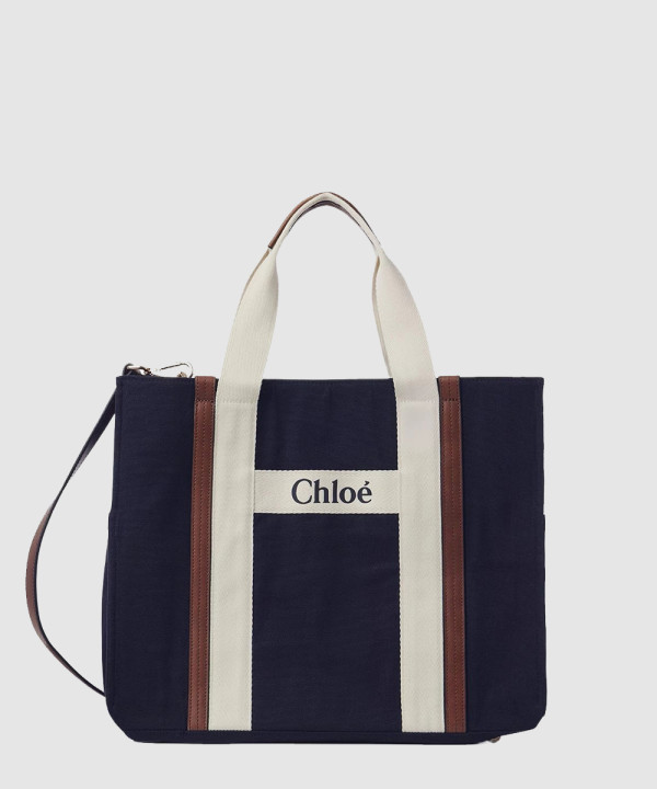 끌로에 로고 패브릭 토트백 W90381