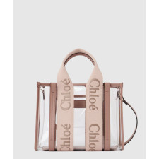 끌로에 우디 로고 PVC 투명 토트백 US397