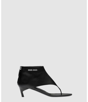 미우미우 로고 레더 플립플랍 앵클 부츠 5TK059