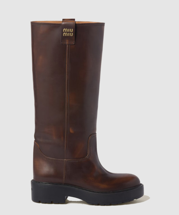 미우미우 퓌메 가죽 부츠 5W971D