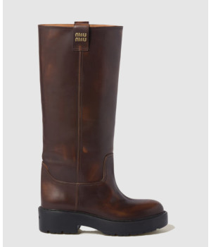 미우미우 퓌메 가죽 부츠 5W971D