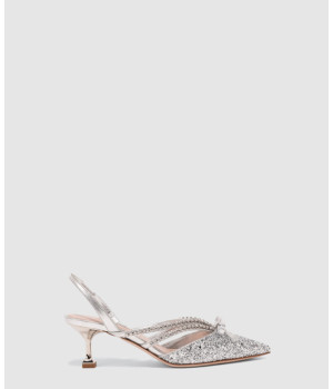 미우미우 글리터 크리스탈 슬링백 힐 5I402D