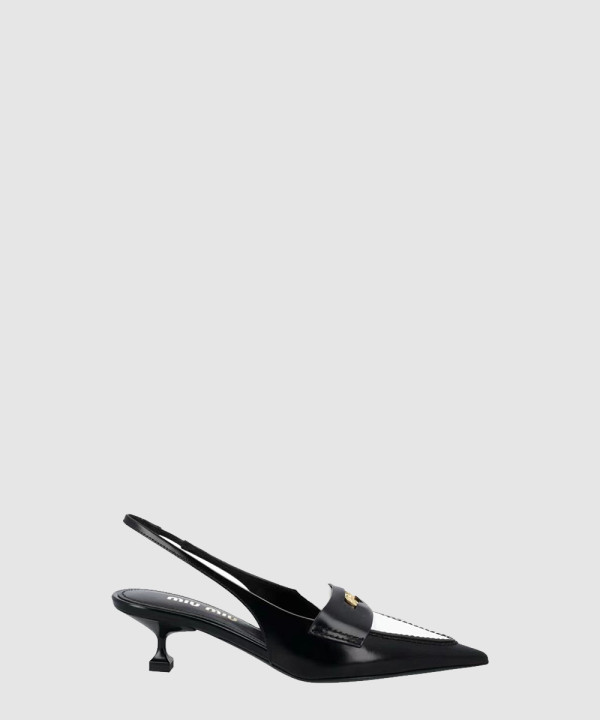 미우미우 코인 로고 레더 슬링백 힐 5D774D