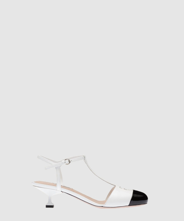 미우미우 페이던트 레더 펌프스 5I769D