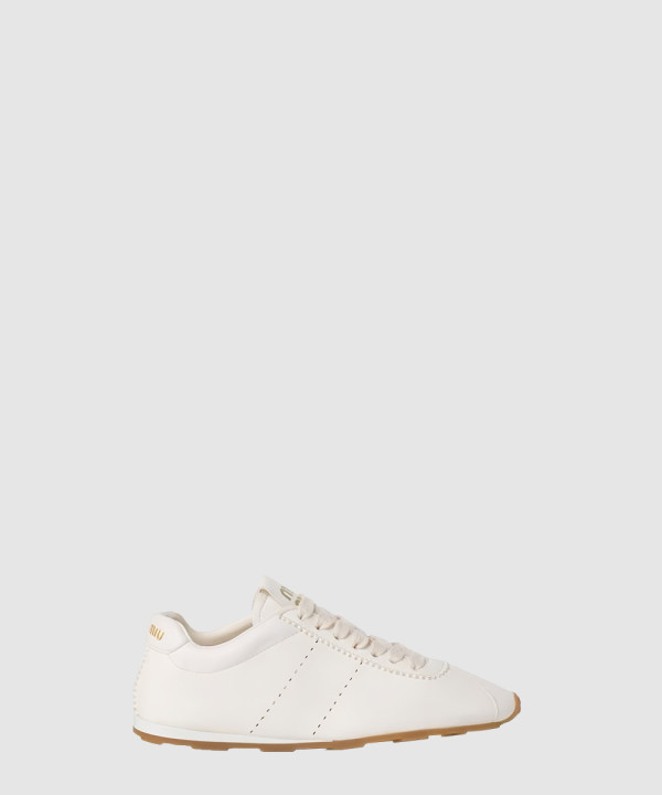 미우미우 플룸 블리치 레더 스니커즈 5E114E