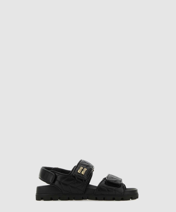 미우미우 마테라쎄 나파 레더 샌들 5X135E