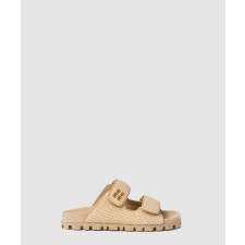 미우미우 우븐 패브릭 슬라이드 5XX636