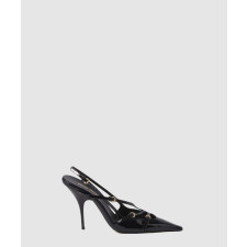 미우미우 패브릭 스트랩 슬링백 힐 51013E