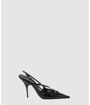 미우미우 패브릭 스트랩 슬링백 힐 51013E