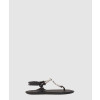 미우미우 크리스탈 코튼 로프 레더 스트랩 샌들 5Y196E
