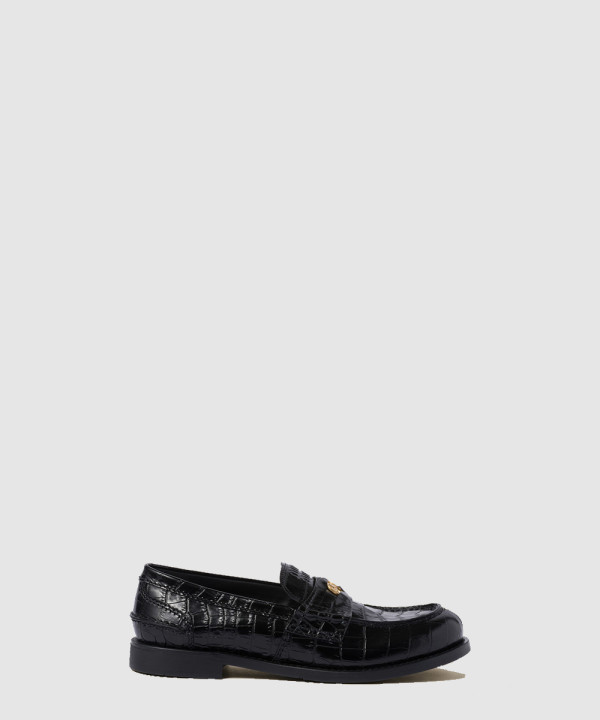 미우미우 크로커다일 프린트 레더 로퍼 5D273E