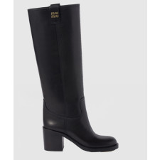 미우미우 로고 레더 롱 부츠 5W967D