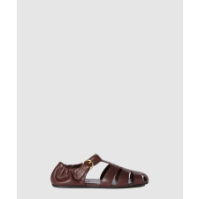 미우미우 루슈 나파 레더 피셔맨 샌들 5E395E