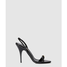 미우미우 에나멜 레더 샌들 5X343E