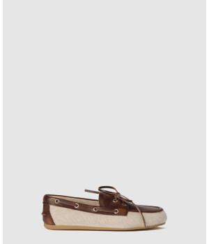 미우미우 블리치드 레더 보트 로퍼 5D376E