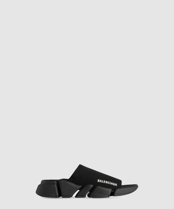 발렌시아가 스피드 2 로고 프린트 니트 슬라이드 711452