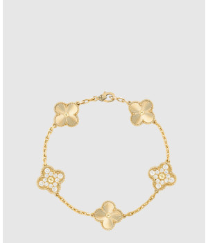 반클리프 빈티지 알함브라 브레이슬릿 5모티브 기요세 다이아 4KN00